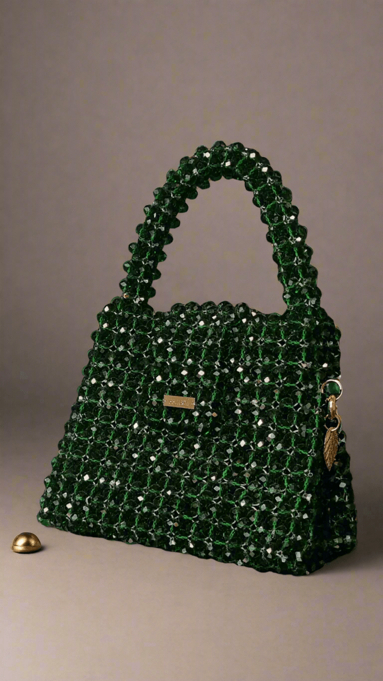 Green Nano Crystal Bag -  Made on pre-order basis (3-4 making days) Nano crystal bag - Green Size : 12*10*8cm Crystal : Glass Sling : Yes Does not fit phone Available without the brand tag* Green Nano Crystal Bag Made on pre-order basis (3-4 making days) Nano crystal bag - Green Size : 12*10*8cm Crystal : Glass Sling : Yes Does not fit phone Available without the brand tag*