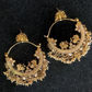 Elegant Gold Chandbali Earrings with Delicate Pearl Detailing