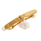 Gold metal hair clip with pearl drop