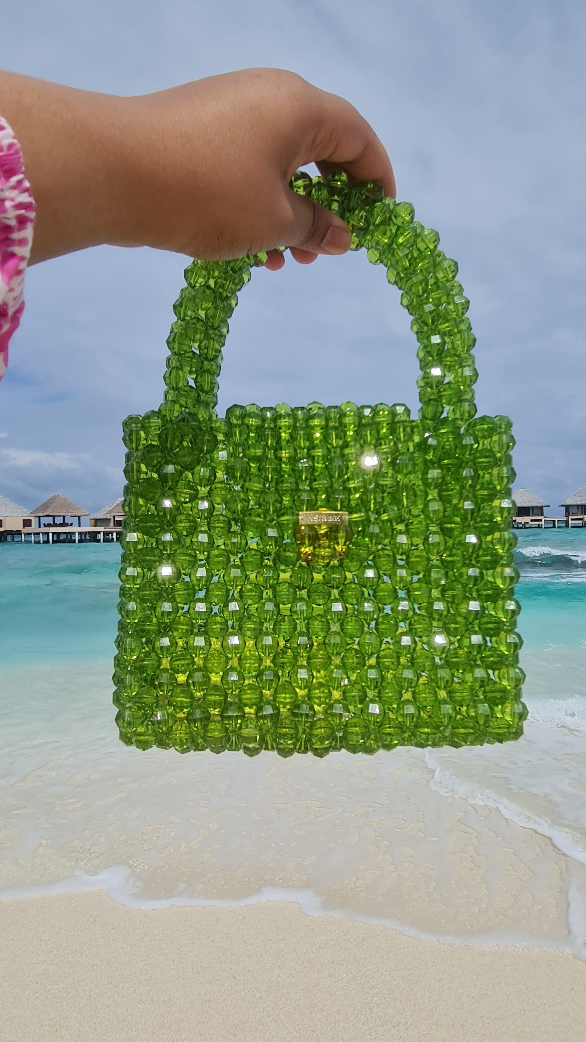 Green Pop up -  Lime Green Crystal bag Size: 6*6*3 inches Sling: No Material : Arcylic & Glass mix Available on pre-order basis - 4 business days making time Green Pop up Lime Green Crystal bag Size: 6*6*3 inches Sling: No Material : Arcylic & Glass mix Available on pre-order basis - 4 business days making time