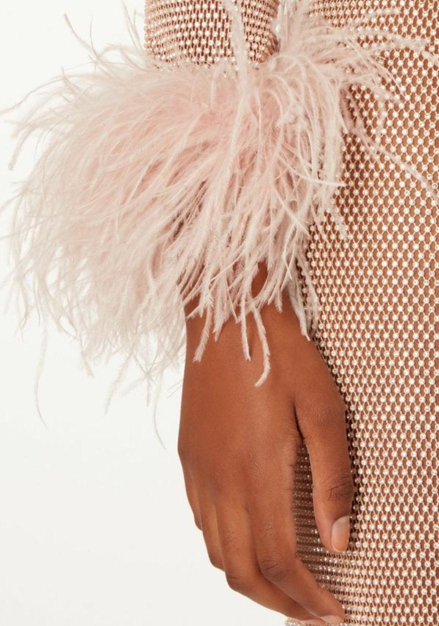 Detachable Feather Band - Pale peach -  Detachable high density Ostrich feather band adjustable to the wrist - Pair of 2 in each set Color: Pale peach Detachable Feather Band - Pale peach Detachable high density Ostrich feather band adjustable to the wrist - Pair of 2 in each set Color: Pale peach