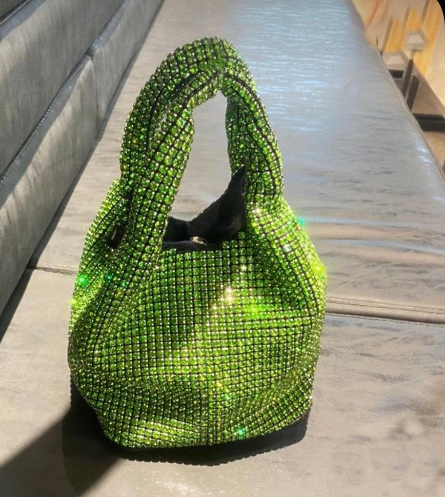 Green Rhinestone Bag -   Green Rhinestone Bag 