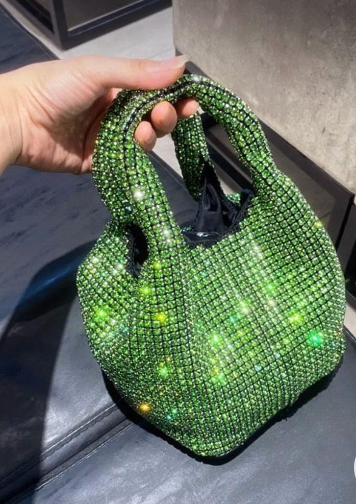 Green Rhinestone Bag -   Green Rhinestone Bag 